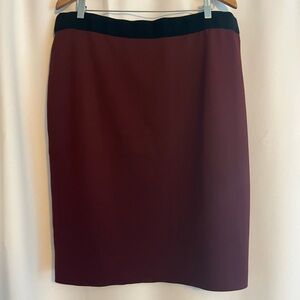 Banana Republic Burgundy / Black Reversible Stretch Pencil Skirt